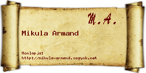 Mikula Armand névjegykártya